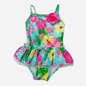 Little Me Tropical One Piece Swimsuit Size 12 Months